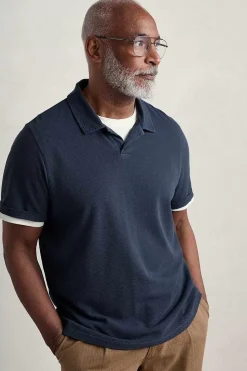 Seasalt Cornwall Tops & T-Shirts<Men's Treve Organic Cotton Polo Dark Ship