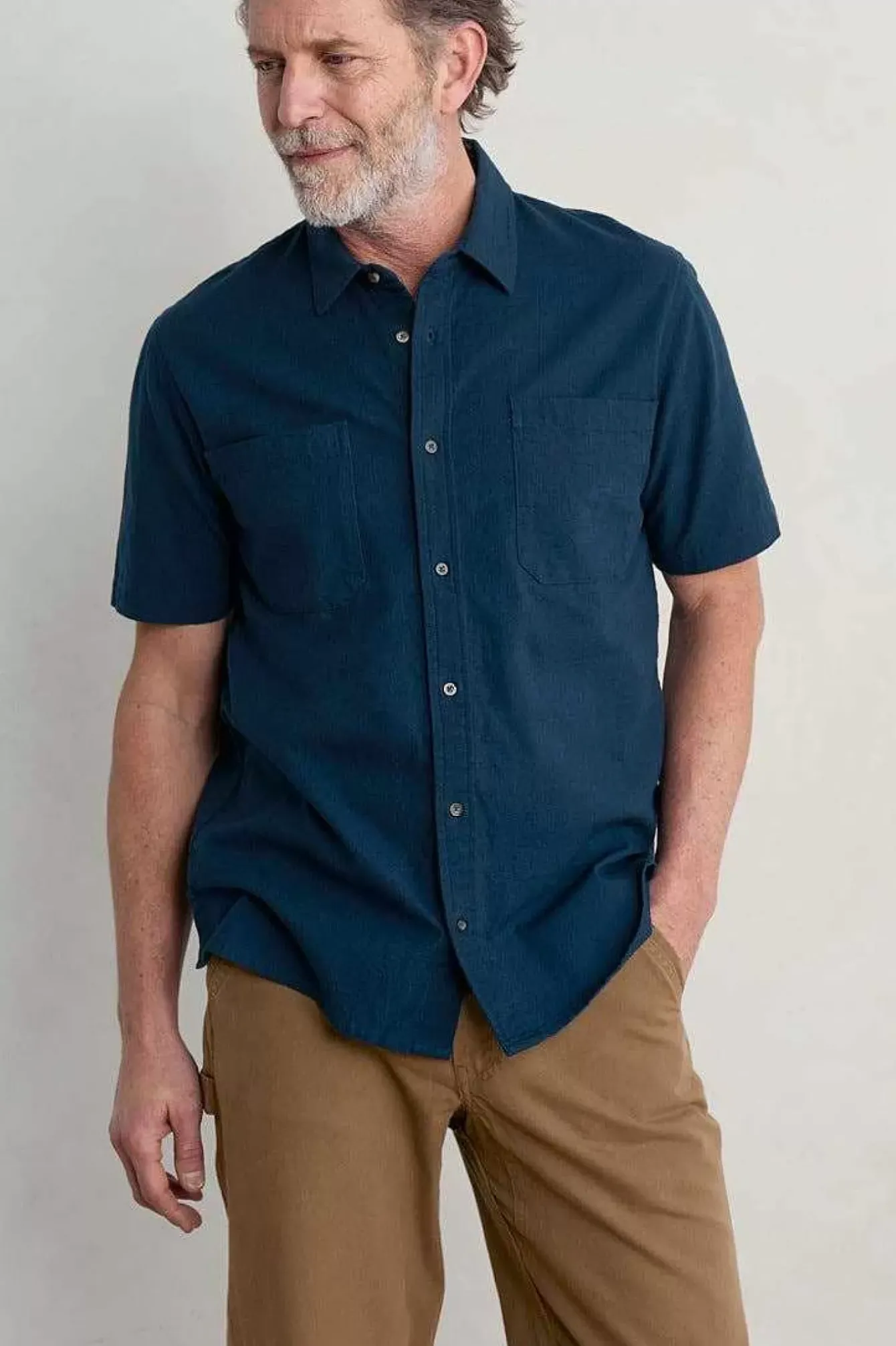 Seasalt Cornwall Tops & T-Shirts<Men's Trewavas Short Sleeve Shirt (Gots) Sea Cave