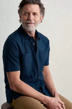 Seasalt Cornwall Tops & T-Shirts<Men's Trewavas Short Sleeve Shirt (Gots) Sea Cave