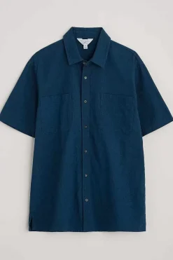 Seasalt Cornwall Tops & T-Shirts<Men's Trewavas Short Sleeve Shirt (Gots) Sea Cave