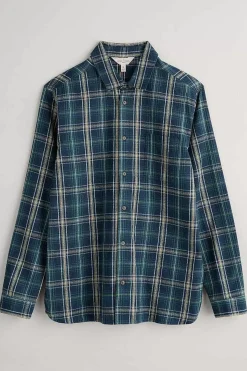 Seasalt Cornwall Tops & T-Shirts<Men's Tristan Organic Cotton Shirt Moss Maritime