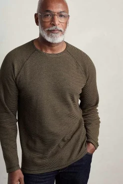 Seasalt Cornwall Tops & T-Shirts<Men's Venton Striped Long Sleeve Top Mallow Seagrass Inkwell