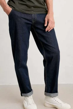 Seasalt Cornwall Trousers & Shorts<Men's Watchman Selvedge Tapered Jeans Dark Indigo Wash