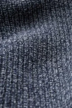 Seasalt Cornwall Knitwear<Men's Wheelwright Ribbed Lambswool Blend Jumper Maritime Mouline