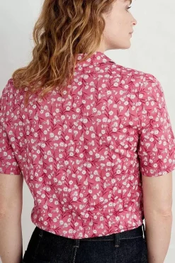 Seasalt Cornwall Tops<Misty Sky Short Sleeve Jersey Shirt Campion Vines Rose