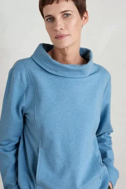 Seasalt Cornwall Tops<Moss Path Organic Cotton Sweatshirt Clear Sky