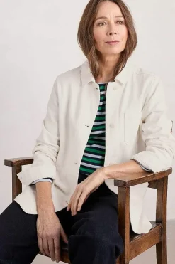 Seasalt Cornwall Coats & Jackets<Nancothan Long Organic Cotton Jacket Chalk