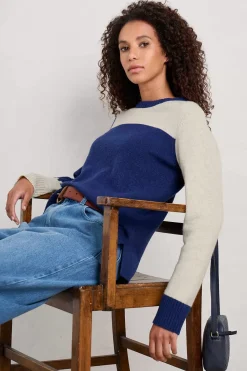 Seasalt Cornwall Knitwear<Nectan Lambswool Jumper Interwinding Marine Aran