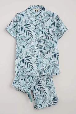Seasalt Cornwall Nightwear<Nesting Bird Short Sleeve Pyjamas Kelp Forest Reflection