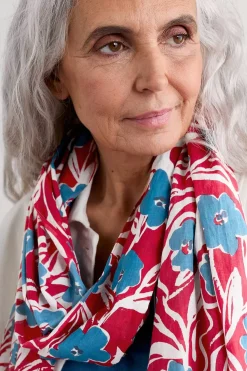 Seasalt Cornwall Scarves & Shawls<New Everyday Scarf Waterway Floral Rudder Chalk