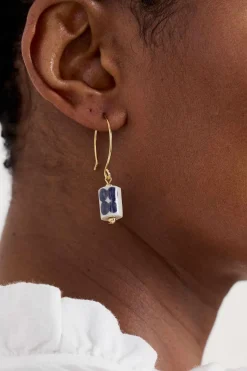 Seasalt Cornwall Jewellery<Noon Moor Ceramic Bead Drop Earrings Aran Light Squid Mix