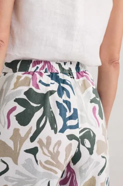 Seasalt Cornwall Trousers & Shorts<Peaceful Haven Linen Culottes Sea Frond Chalk