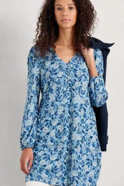 Seasalt Cornwall Tunics<Peg Loom A-Line Jersey Tunic Flower Meadow Blue Fog