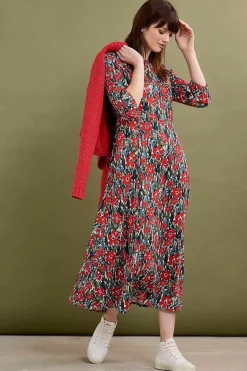 Seasalt Cornwall Dresses<Pellar Floral Dress Marsh Marigold Chalk