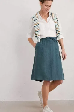Seasalt Cornwall Skirts<Pepper Moth Linen Skirt Pool
