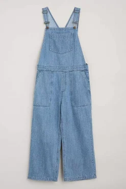 Seasalt Cornwall Jumpsuits & Dungarees<Porthallow Cove Wide Leg Denim Dungaree Light Wash High Twist