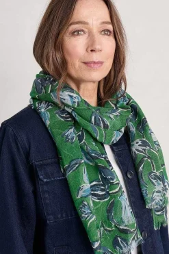 Seasalt Cornwall Scarves & Shawls<Pretty Printed Scarf Cyclamen Island