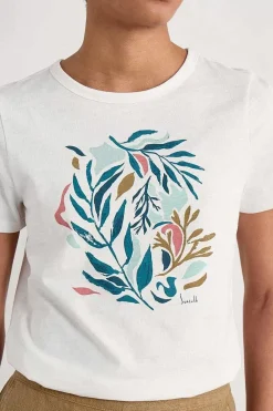 Seasalt Cornwall Tops<Printing Ink Organic Cotton T-Shirt Painted Kelp Chalk