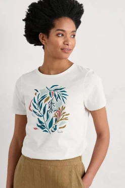 Seasalt Cornwall Tops<Printing Ink Organic Cotton T-Shirt Painted Kelp Chalk