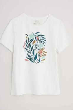 Seasalt Cornwall Tops<Printing Ink Organic Cotton T-Shirt Painted Kelp Chalk