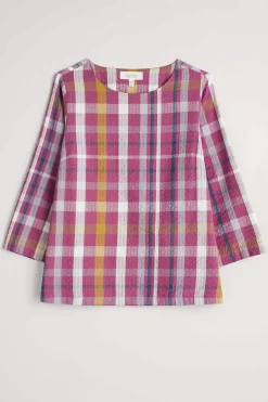 Seasalt Cornwall Tops<Riding High Checked Top Clover Buddleia