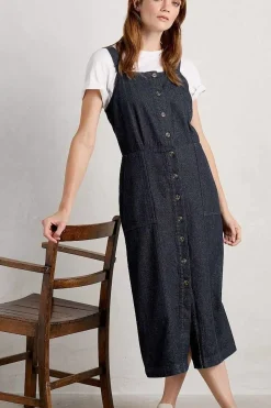 Seasalt Cornwall Dresses<River Rock Midi Pinafore Dress Dark Indigo Wash