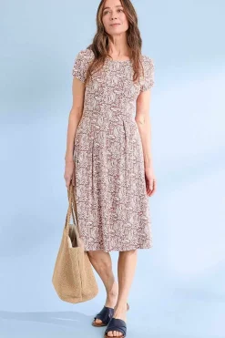 Seasalt Cornwall Dresses<Riviera Fit-And-Flare Jersey Dress Sand Ripples Barn Red
