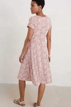 Seasalt Cornwall Dresses<Riviera Fit-And-Flare Jersey Dress Sand Ripples Barn Red