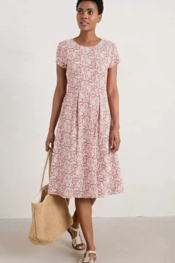 Seasalt Cornwall Dresses<Riviera Fit-And-Flare Jersey Dress Sand Ripples Barn Red