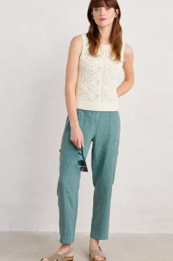 Seasalt Cornwall Trousers & Shorts<Rock Pipit Linen Trousers Watercress