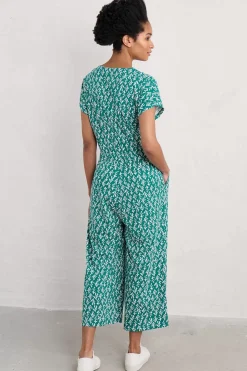 Seasalt Cornwall Dresses<Rose Trellis Wide Leg Jumpsuit Kelp Stamp Helford
