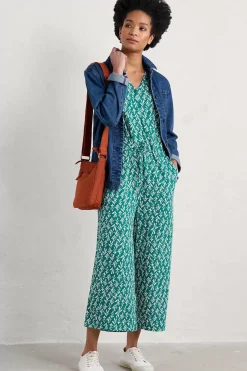 Seasalt Cornwall Dresses<Rose Trellis Wide Leg Jumpsuit Kelp Stamp Helford