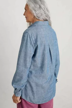 Seasalt Cornwall Tops<Sailmaker Chambray Shirt Mid Wash Sand