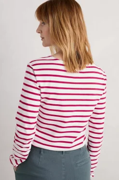 Seasalt Cornwall Tops<Sailor Shirt (Gots) Breton Chalk Wild Berry