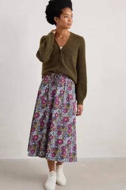 Seasalt Cornwall Skirts<Script Editor Midi Skirt Dense Floral Squall