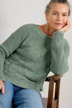 Seasalt Cornwall Knitwear<Sea Bird Organic Cotton Jumper Rosemary