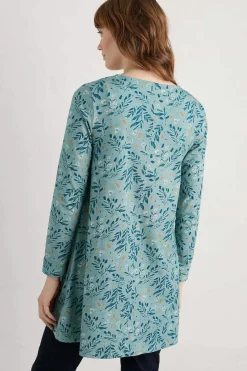 Seasalt Cornwall Tunics<Sea Cruise V-Neck Tunic (Gots) Glazed Foliage Sea Holly