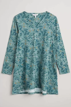 Seasalt Cornwall Tunics<Sea Cruise V-Neck Tunic (Gots) Glazed Foliage Sea Holly
