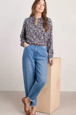 Seasalt Cornwall Tops<Sea Flow Printed Top Floral Moor Maritime