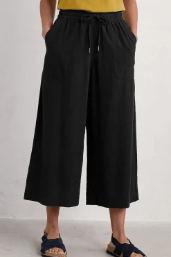 Seasalt Cornwall Trousers & Shorts<Sea Heart Linen Blend Culottes Onyx