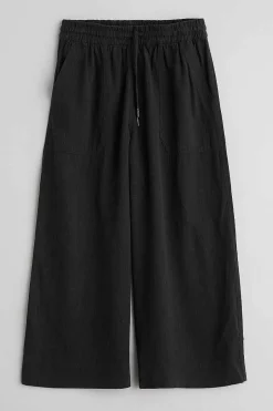 Seasalt Cornwall Trousers & Shorts<Sea Heart Linen Blend Culottes Onyx
