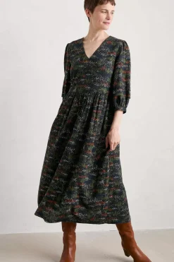 Seasalt Cornwall Dresses<Sea Line Midi Dress Moor Meadow Onyx