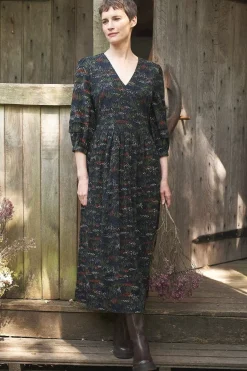 Seasalt Cornwall Dresses<Sea Line Midi Dress Moor Meadow Onyx