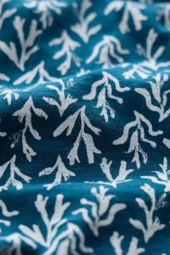 Seasalt Cornwall Dresses<Sea Mirror Jersey Dress With Short Sleeves Kelp Stamp Ocean Drift