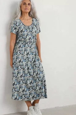 Seasalt Cornwall Dresses<Sea Studio Short Sleeve Dress Companion Border Light Nickel