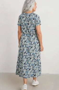 Seasalt Cornwall Dresses<Sea Studio Short Sleeve Dress Companion Border Light Nickel