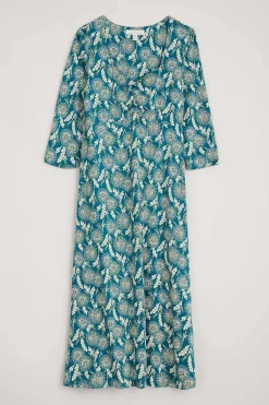 Seasalt Cornwall Dresses<Secret Cove 3/4 Sleeve Midi Dress Dandelion Seed Seaway