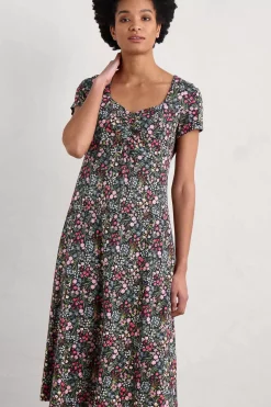 Seasalt Cornwall Dresses<Secret Cove Empire Line Midi Dress Campion Field Maritime