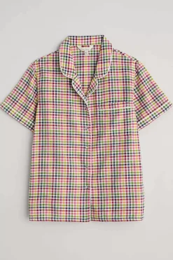 Seasalt Cornwall Nightwear<Senara Checked Summer Pyjamas Quartz Mini Pebble Multi