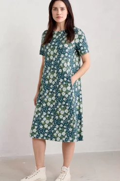 Seasalt Cornwall Dresses<Short-Sleeved Pipers Dress Thrift Bouquet Light Squid